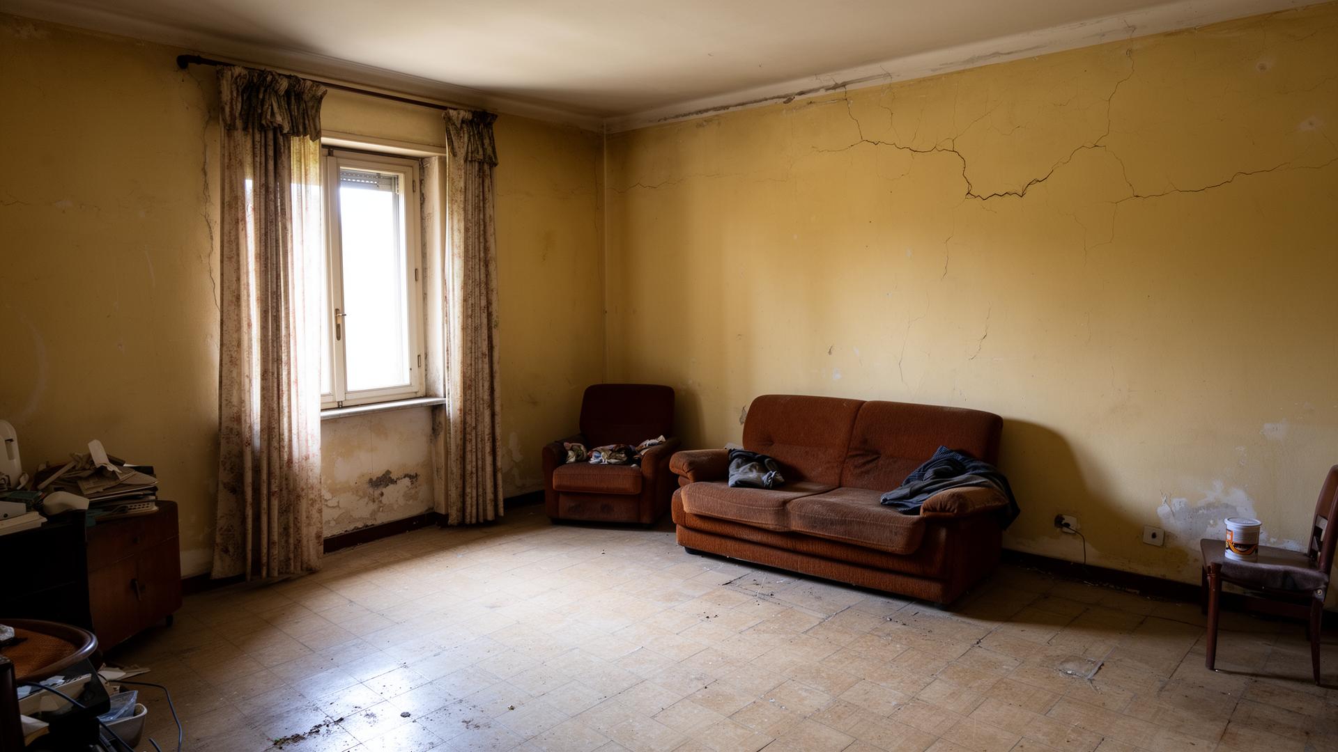Soggiorno prima l'intervento — operazione immobiliare Rebricks